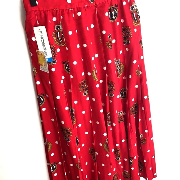 Vintage JH Collection red polka dot skirt, Size 8 - Picture 6 of 10